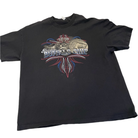 Sturgis Buffalo Chip Motorcycle Big Print T-shirt - Picture 2 of 4